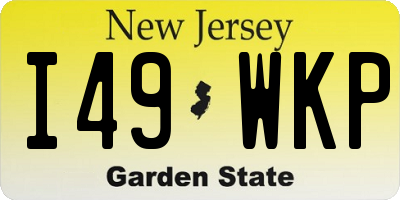NJ license plate I49WKP