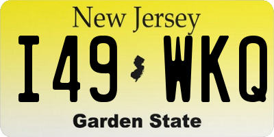 NJ license plate I49WKQ