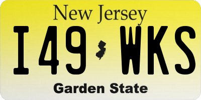 NJ license plate I49WKS