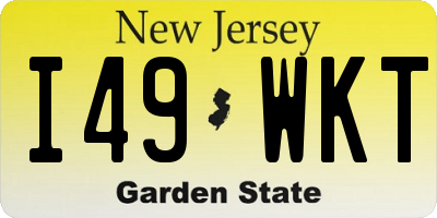 NJ license plate I49WKT