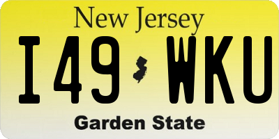NJ license plate I49WKU