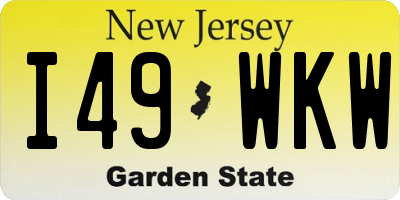 NJ license plate I49WKW