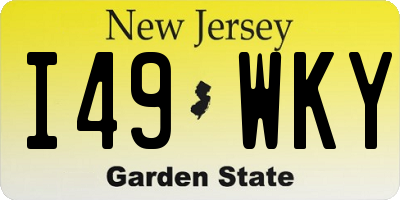 NJ license plate I49WKY