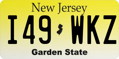 NJ license plate I49WKZ