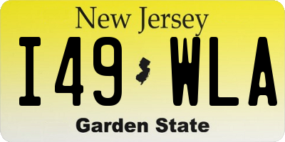 NJ license plate I49WLA