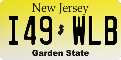 NJ license plate I49WLB