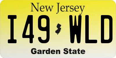 NJ license plate I49WLD