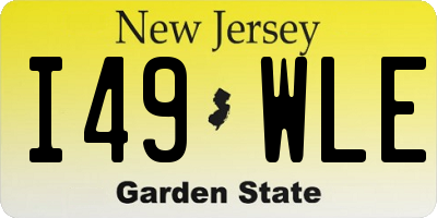 NJ license plate I49WLE