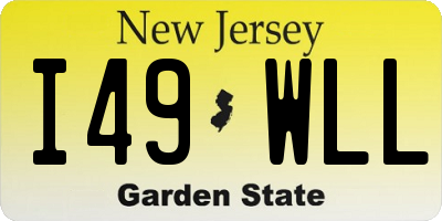 NJ license plate I49WLL
