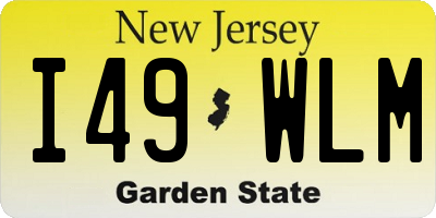 NJ license plate I49WLM