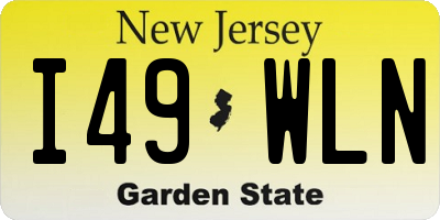 NJ license plate I49WLN