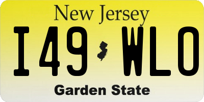 NJ license plate I49WLO