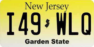 NJ license plate I49WLQ