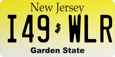 NJ license plate I49WLR