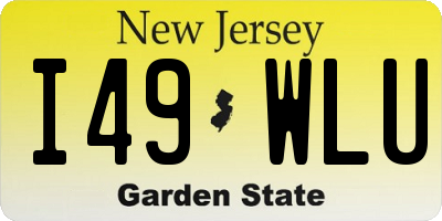 NJ license plate I49WLU