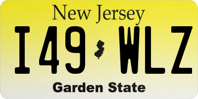 NJ license plate I49WLZ
