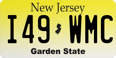 NJ license plate I49WMC