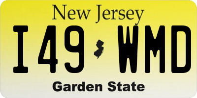 NJ license plate I49WMD