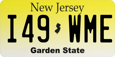 NJ license plate I49WME
