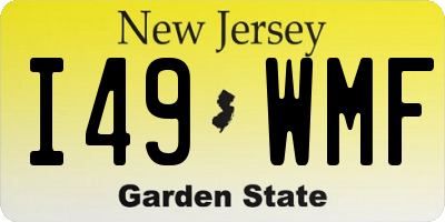 NJ license plate I49WMF