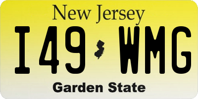 NJ license plate I49WMG