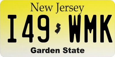 NJ license plate I49WMK