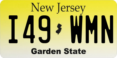 NJ license plate I49WMN