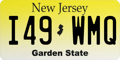 NJ license plate I49WMQ