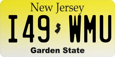 NJ license plate I49WMU