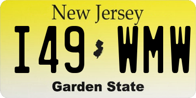 NJ license plate I49WMW