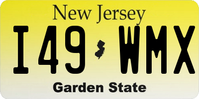NJ license plate I49WMX