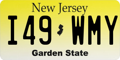 NJ license plate I49WMY