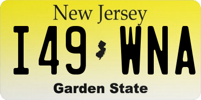 NJ license plate I49WNA