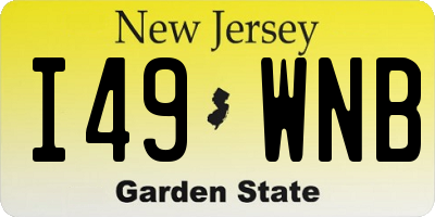 NJ license plate I49WNB