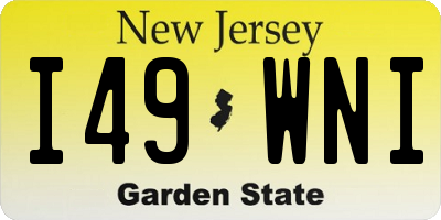 NJ license plate I49WNI