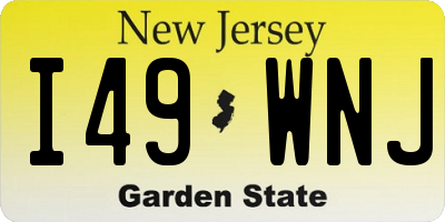 NJ license plate I49WNJ