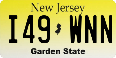NJ license plate I49WNN