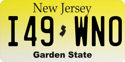 NJ license plate I49WNO