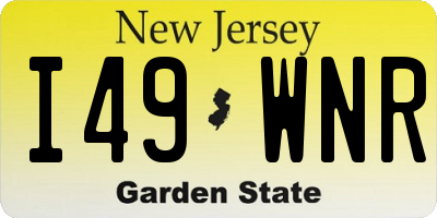 NJ license plate I49WNR
