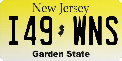 NJ license plate I49WNS
