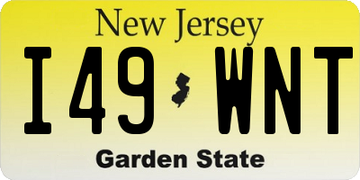 NJ license plate I49WNT