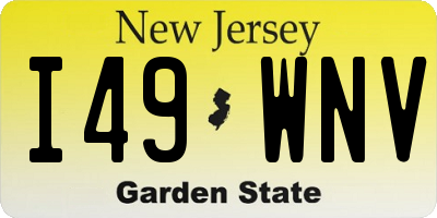 NJ license plate I49WNV