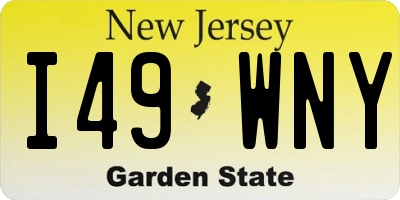 NJ license plate I49WNY