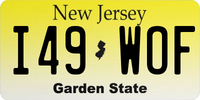 NJ license plate I49WOF