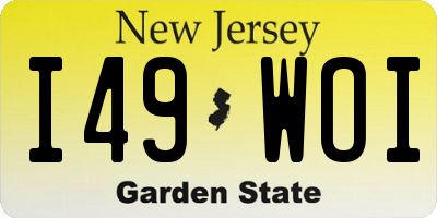 NJ license plate I49WOI