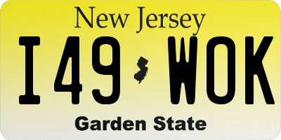 NJ license plate I49WOK