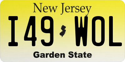 NJ license plate I49WOL