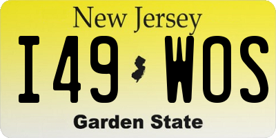 NJ license plate I49WOS