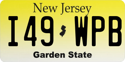 NJ license plate I49WPB