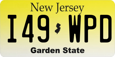 NJ license plate I49WPD